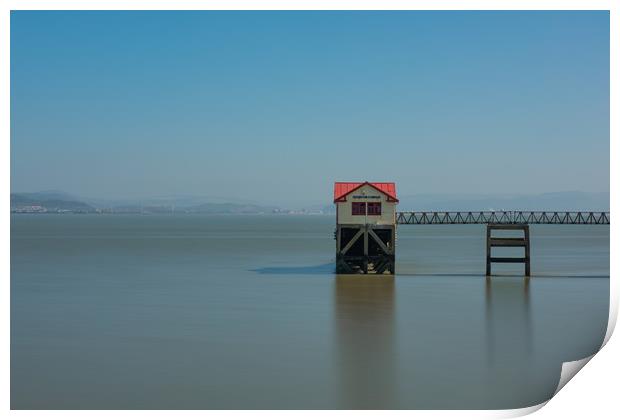 The old lifeboat house on Mumbles pier. Print by Bryn Morgan