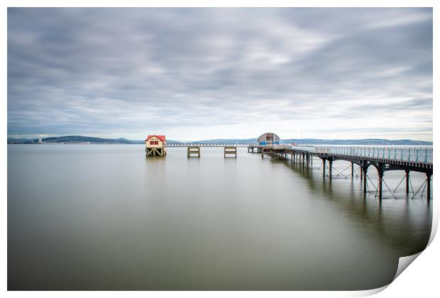 The old and new lifeboat house at Mumbles. Print by Bryn Morgan
