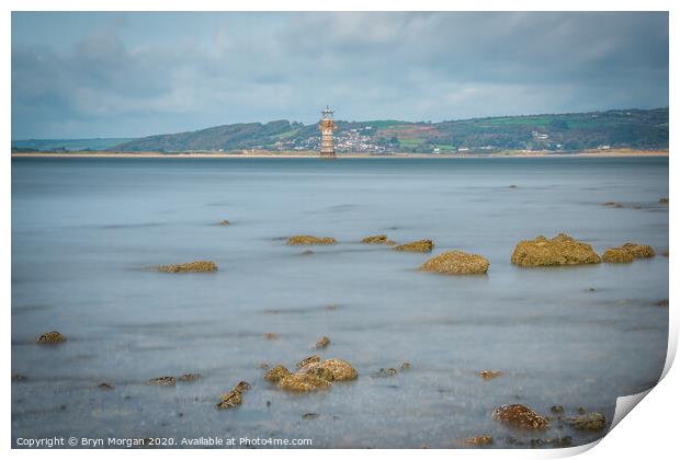 Whiteford Lighthouse on the Loughor estuary  Print by Bryn Morgan