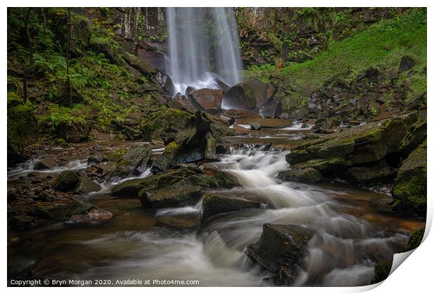 Melincourt waterfall. Print by Bryn Morgan