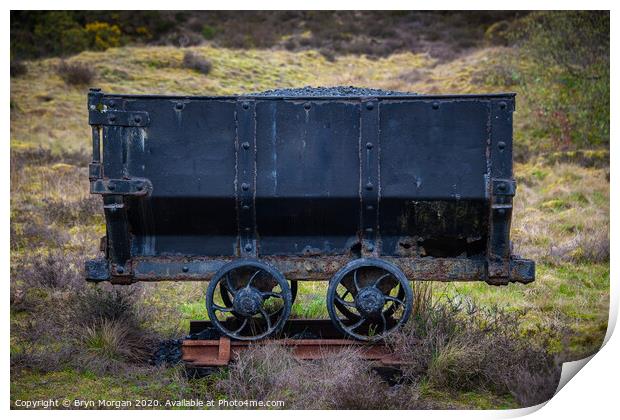 Coal wagon in Wales Print by Bryn Morgan