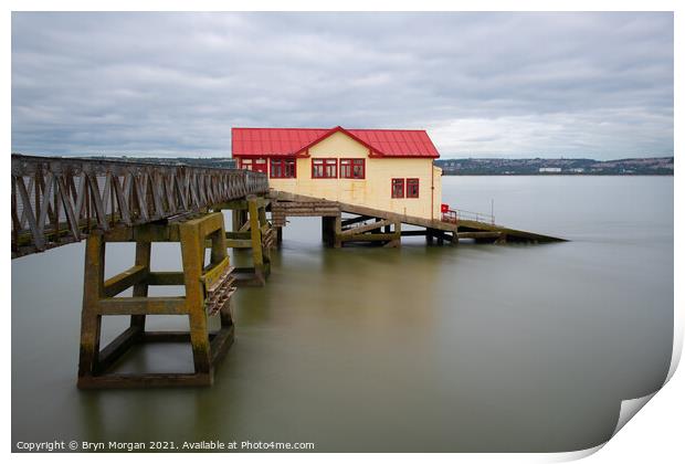 The old lifeboat station on Mumbles pier Print by Bryn Morgan