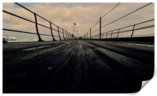 Damp Hythe Pier Print by Mike Evans