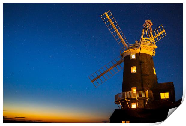 Twilight Windmill Print by Steve Lansdell