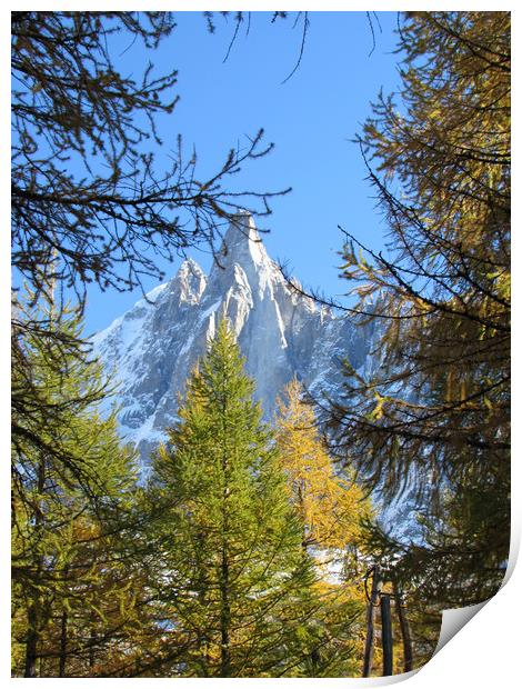   The Dru Chamonix French Alps                     Print by alan todd