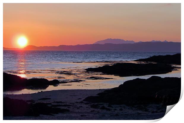 Sunset over the Isle of Skye                       Print by alan todd