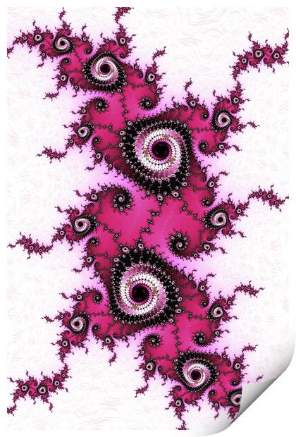 Pink Spiral Fractals  Print by Vickie Fiveash