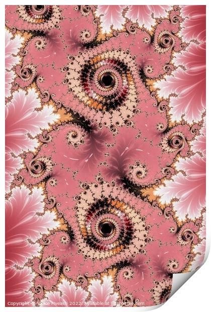 Pale Pink Fractals Print by Vickie Fiveash