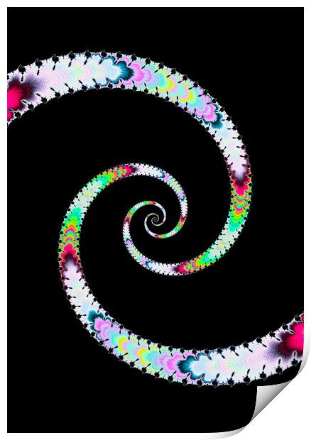 Rainbow Snake Spiral Print by Vickie Fiveash