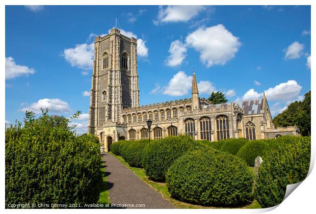 St. Peter and St. Pauls Church in Lavenham, Suffolk Print by Chris Dorney