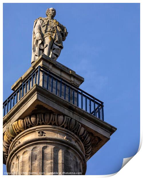 Greys Monument in Newcastle upon Tyne, UK Print by Chris Dorney