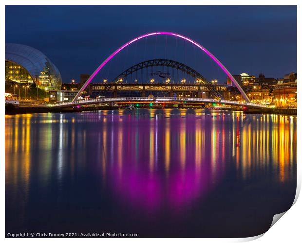 Quayside in Newcastle upon Tyne, UK Print by Chris Dorney