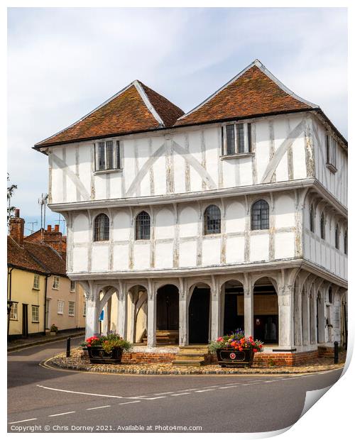 Thaxted Guildhall in Thaxted, Essex, UK Print by Chris Dorney