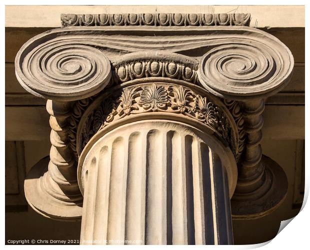 Detail of the Royal Bank of Scotland Building in Glasgow, Scotla Print by Chris Dorney