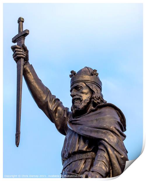 Statue of King Alfred the Great in Winchester, UK Print by Chris Dorney