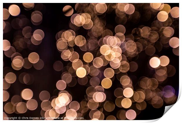 Abstract Out of Focus Lights Print by Chris Dorney