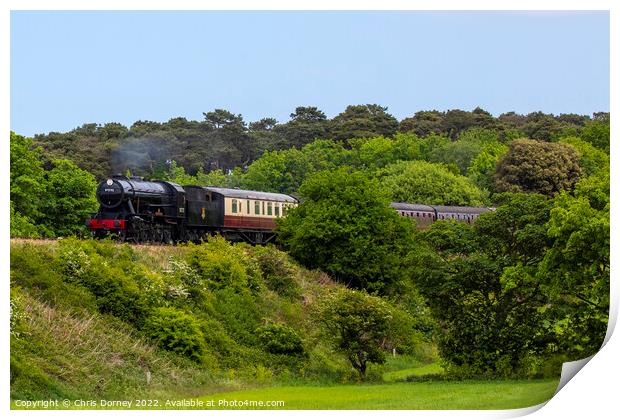 North Norfolk Railway in Norfolk, UK Print by Chris Dorney