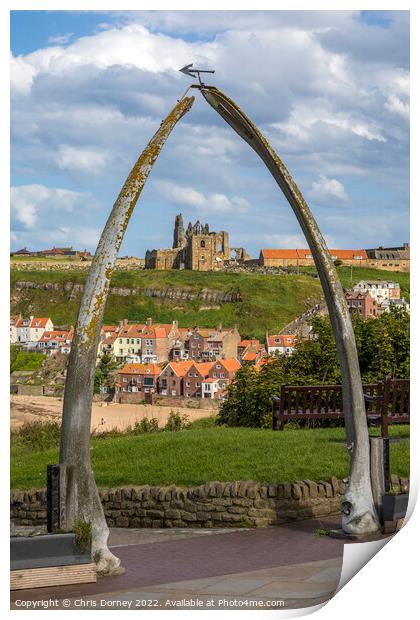 Whale Bone Arch in Whitby, North Yorkshire Print by Chris Dorney