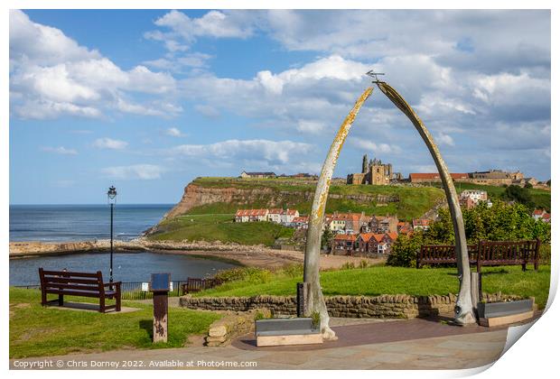 Whale Bone Arch in Whitby, North Yorkshire Print by Chris Dorney