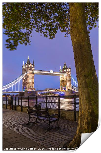 Tower Bridge in London Print by Chris Dorney