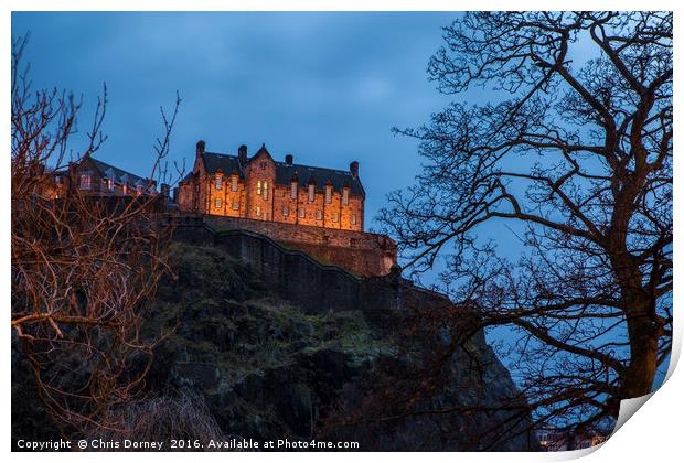 Edinburgh Castle in Scotland Print by Chris Dorney