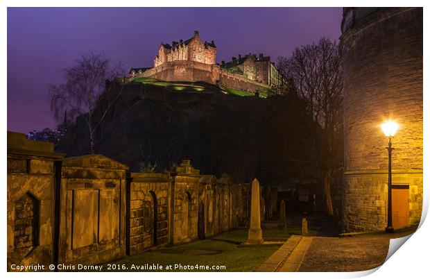 View of Edinburgh Castle Print by Chris Dorney