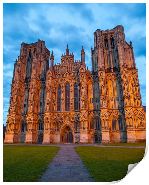 Wells Cathedral in Somerset, UK Print by Chris Dorney