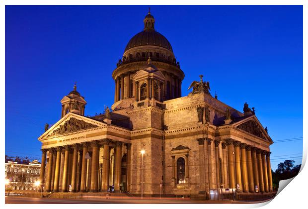 St. Isaacs Cathedral in St. Petersburg Print by Chris Dorney