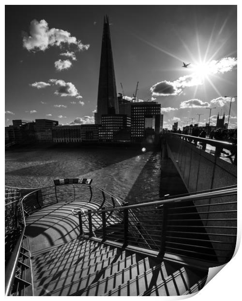 The Shard and London Bridge Print by Chris Dorney