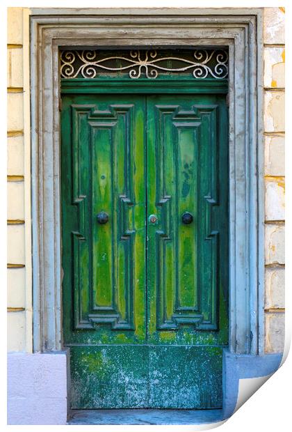 Old Doorway in Valletta Print by Chris Dorney