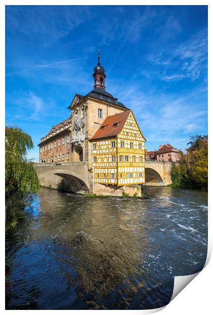Altes Rathaus in Bamberg Print by Chris Dorney