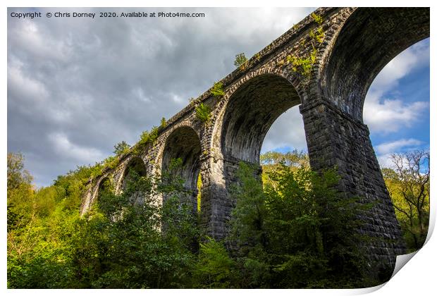 Pontsarn Viaduct in Wales, UK Print by Chris Dorney