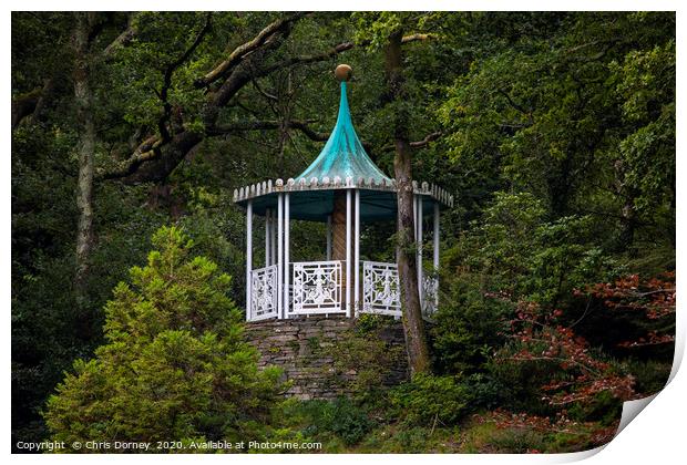 The Gazebo in Portmeirion, North Wales, UK Print by Chris Dorney
