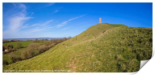 Glastonbury Tor in Somerset, UK Print by Chris Dorney