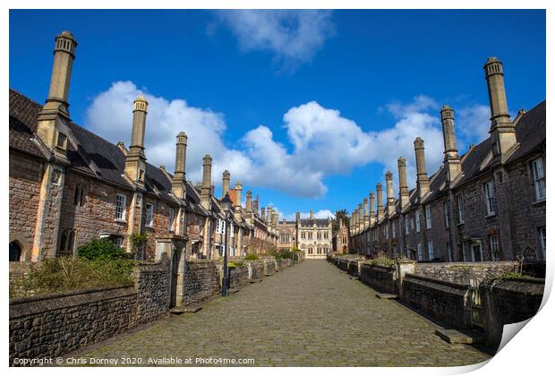 Vicars Close in Wells, Somerset Print by Chris Dorney