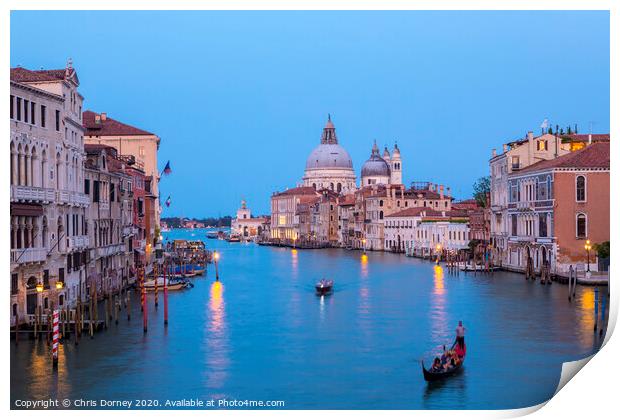 View from Ponte dell'Accademia in Venice Print by Chris Dorney