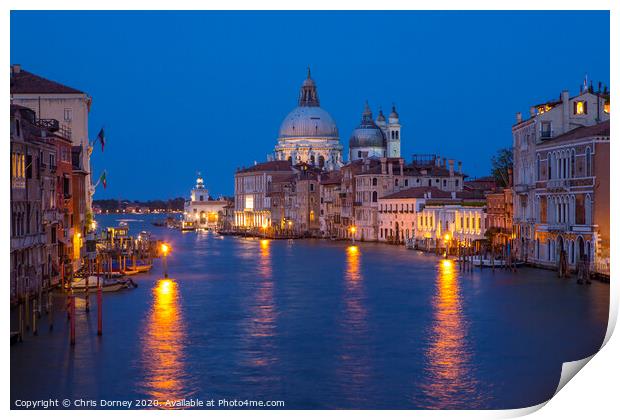 View from Ponte dell'Accademia in Venice Print by Chris Dorney