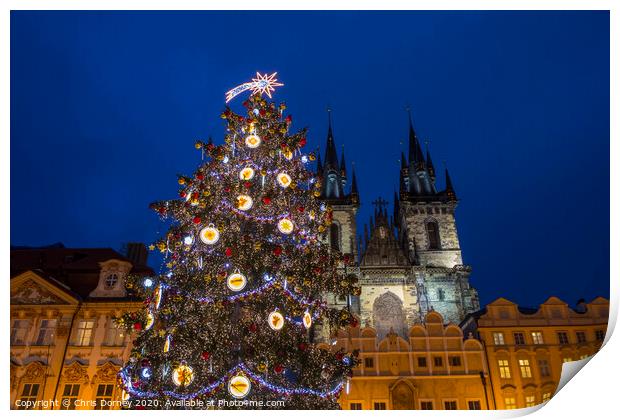 Prague at Christmas Print by Chris Dorney