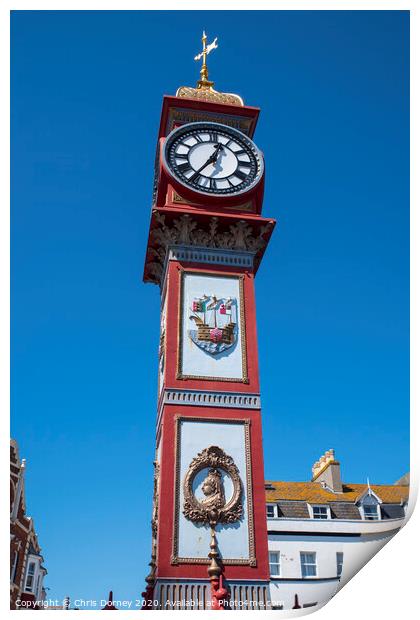 Weymouth Jubilee Clock Print by Chris Dorney