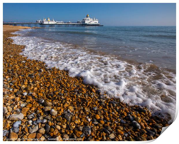 Eastbourne Beach and Pier Print by Chris Dorney