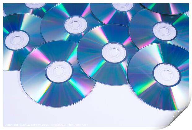 Compact Discs or CDs Print by Chris Dorney