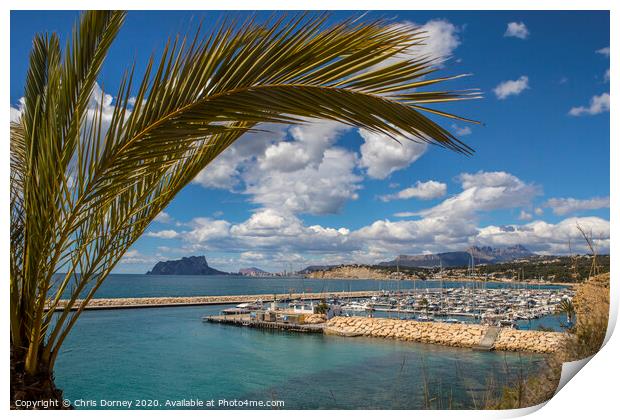 Moraira in Spain Print by Chris Dorney