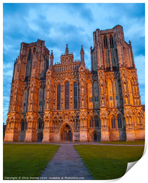 Wells Cathedral in Somerset Print by Chris Dorney