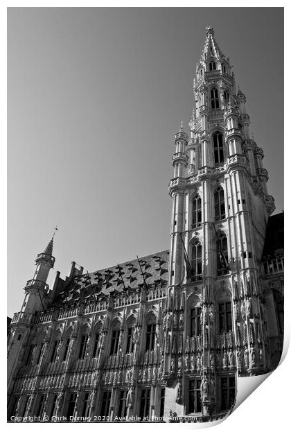 Brussels Town Hall Print by Chris Dorney