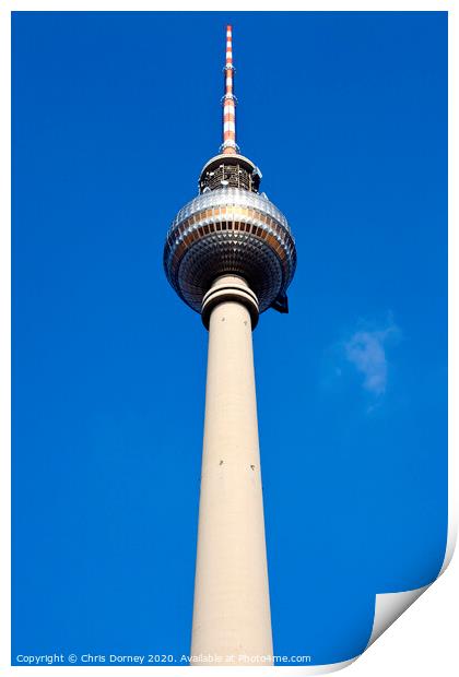 Fernsehturm TV Tower in Berlin Print by Chris Dorney