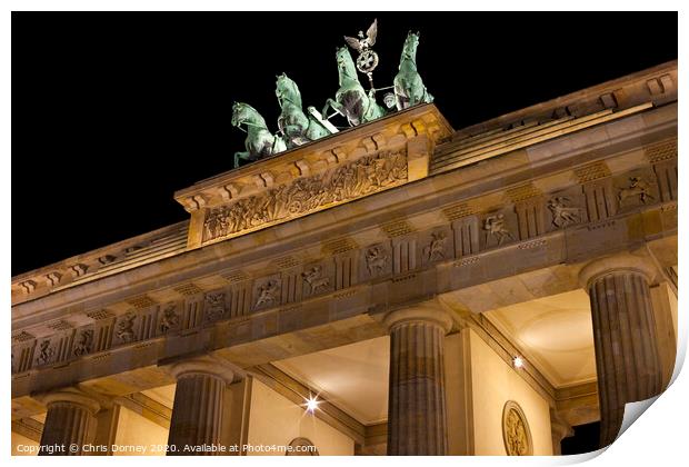 The Brandenburg Gate in Berlin Print by Chris Dorney