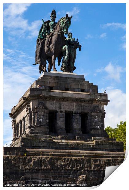 Statue of William I in Koblenz Print by Chris Dorney