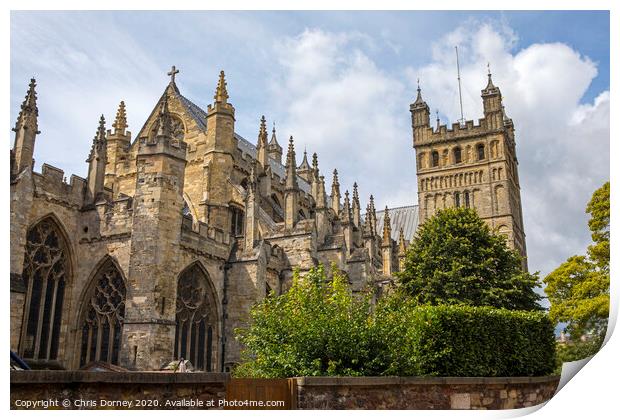 Exeter Cathedral in Devon Print by Chris Dorney