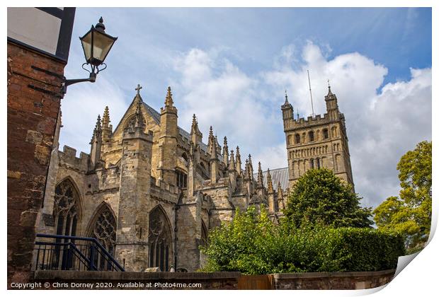 Exeter Cathedral in Devon Print by Chris Dorney