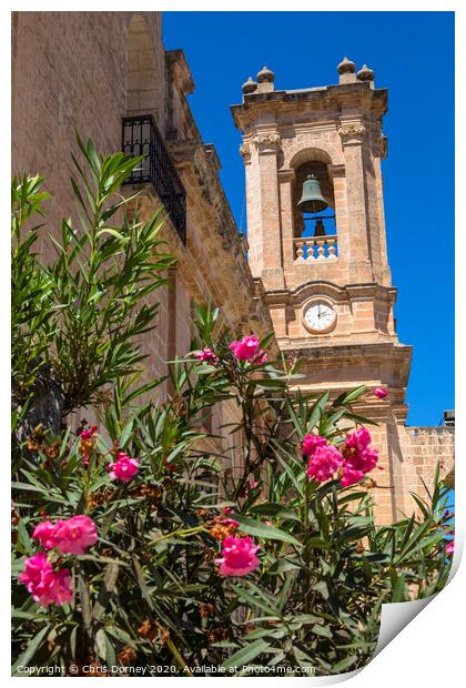 Sanctuary of Our Lady of Mellieha in Malta Print by Chris Dorney
